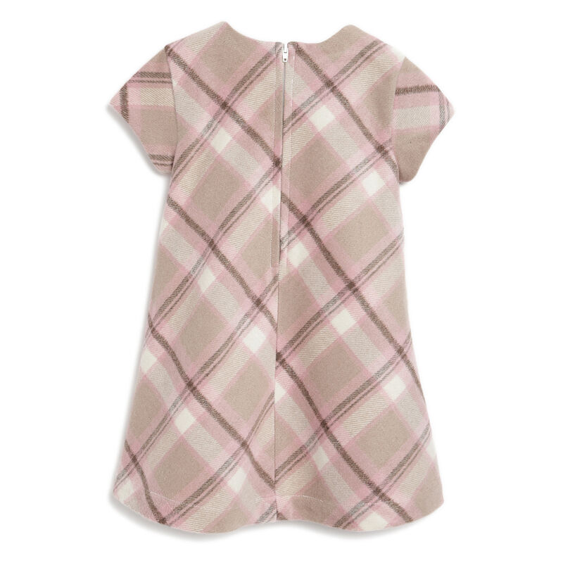 Girls Pink Striped Short Sleeve Dress image number 1